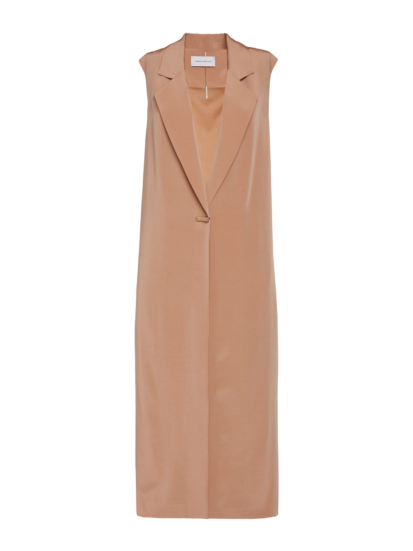 One-button long vest