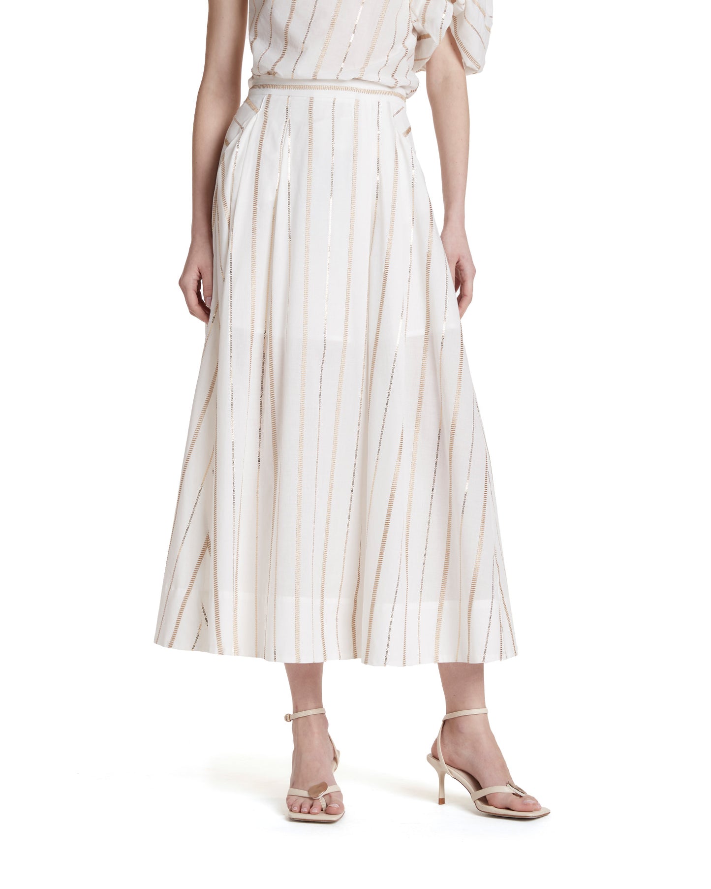Wide midi skirt