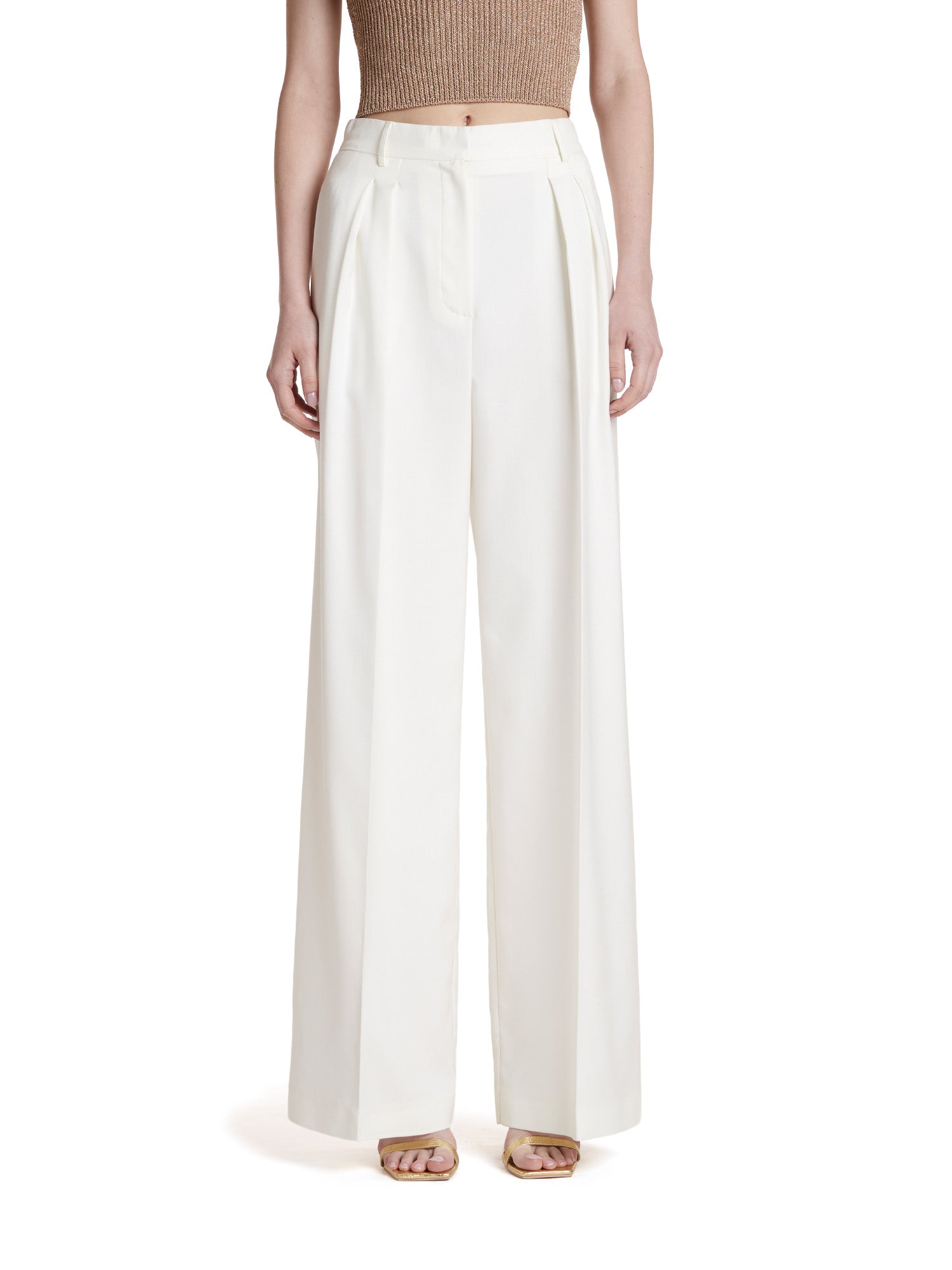 Wide-leg trousers in light woven fabric