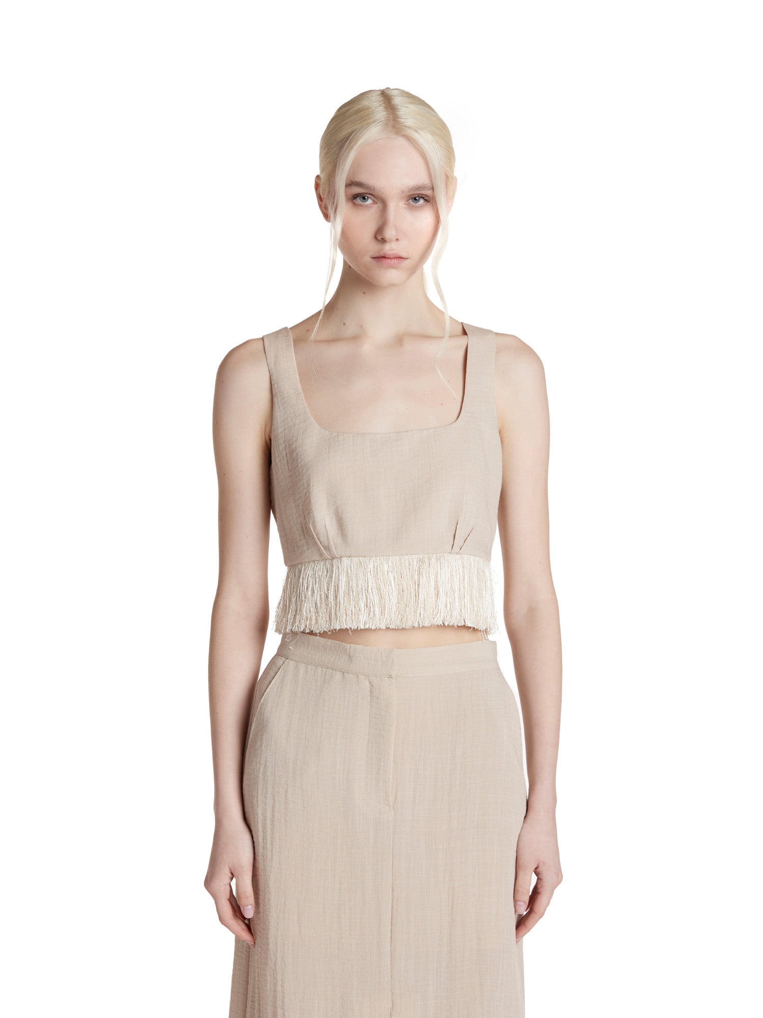 Cropped top with fringe