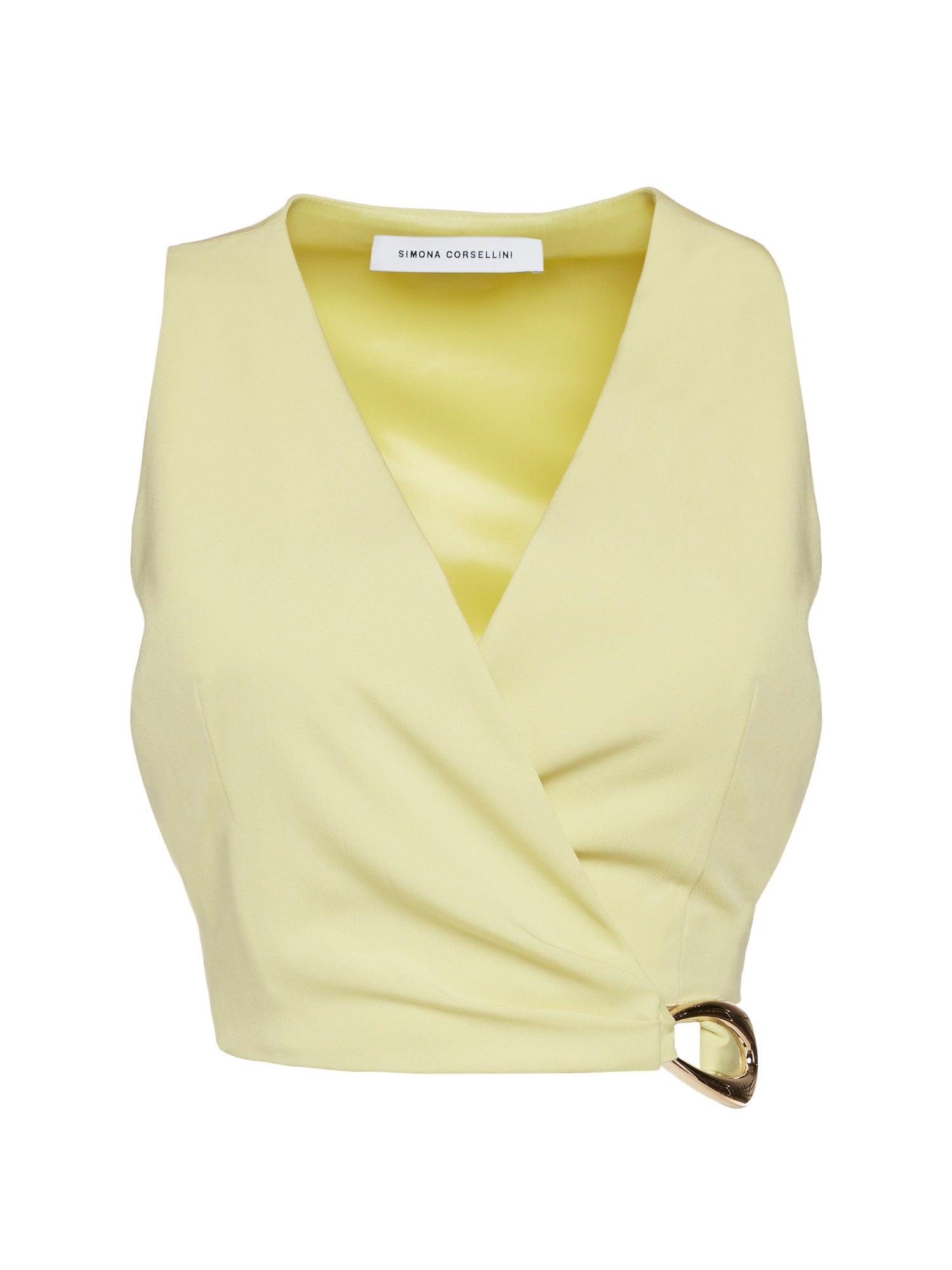 Cross-over top in flowing canvas