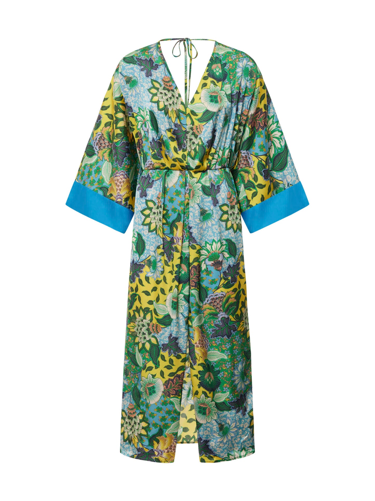 Floral kimono print long dress
