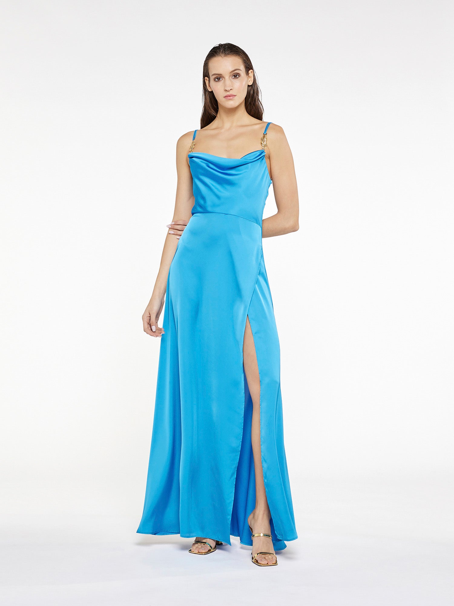 Slip long dress with straps