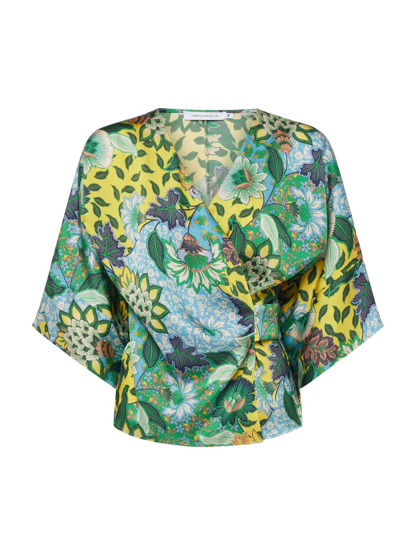 Floral kimono print blouse