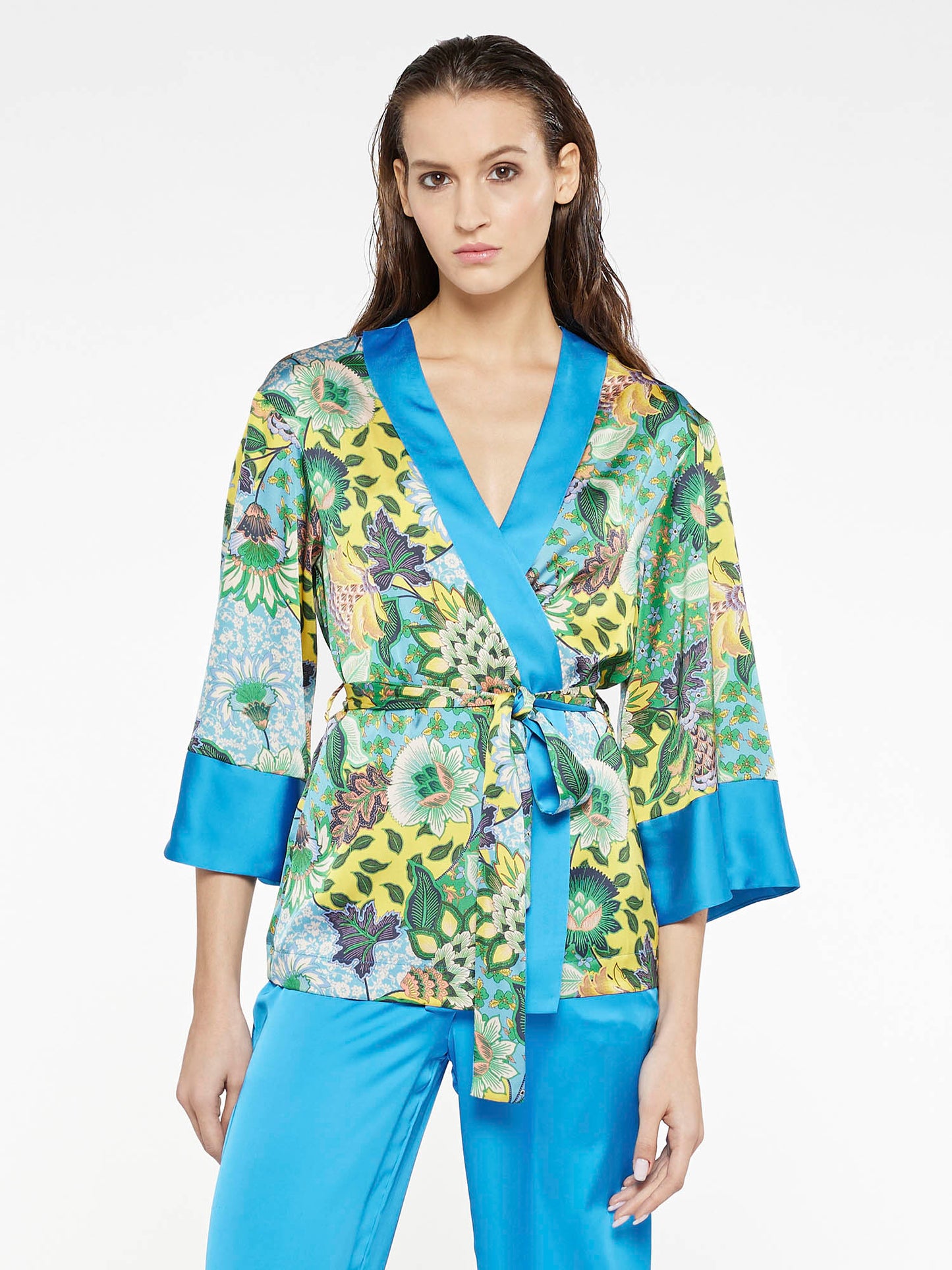 Floral print kimono jacket