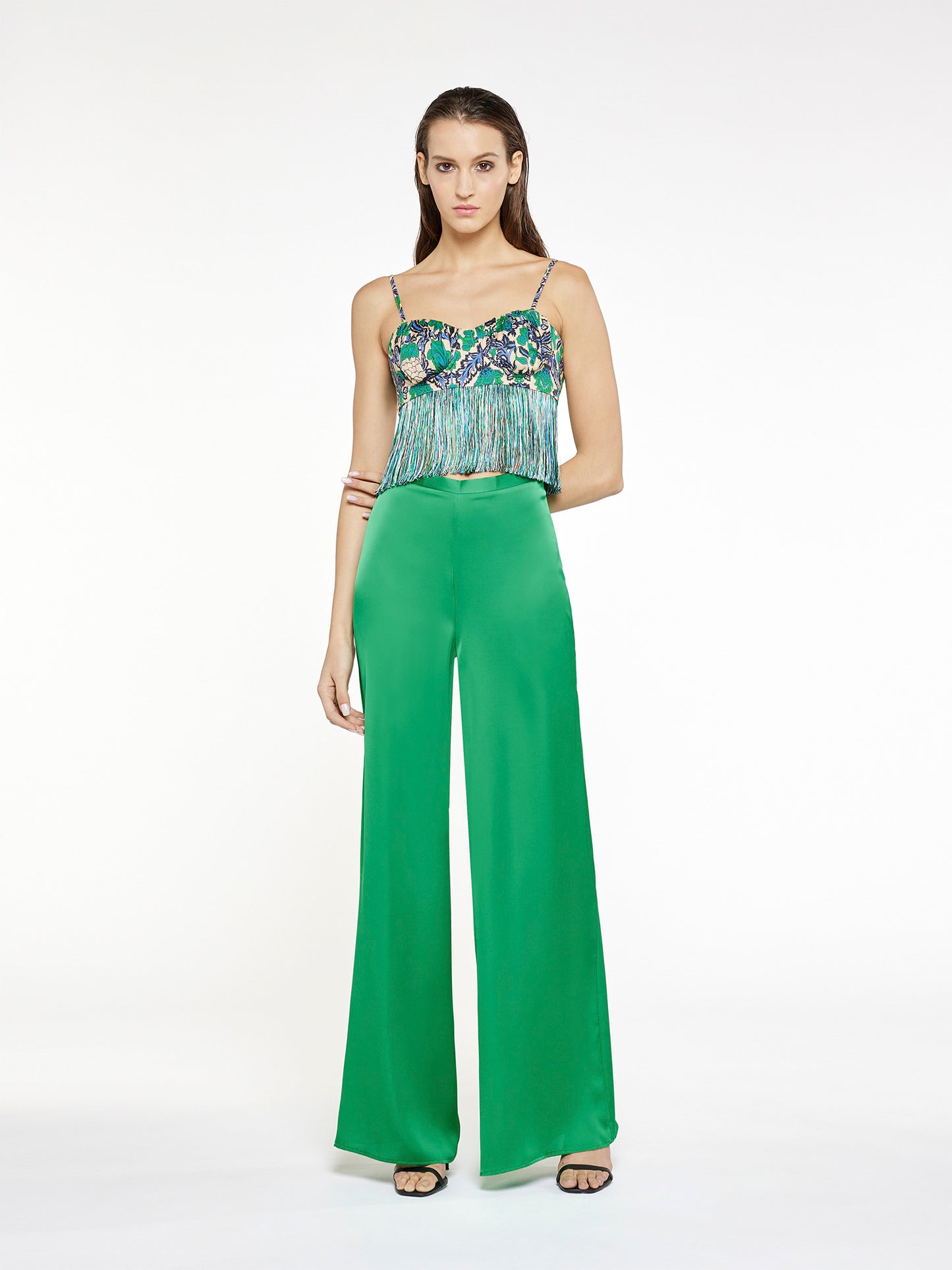 Palazzo trousers in fluid satin