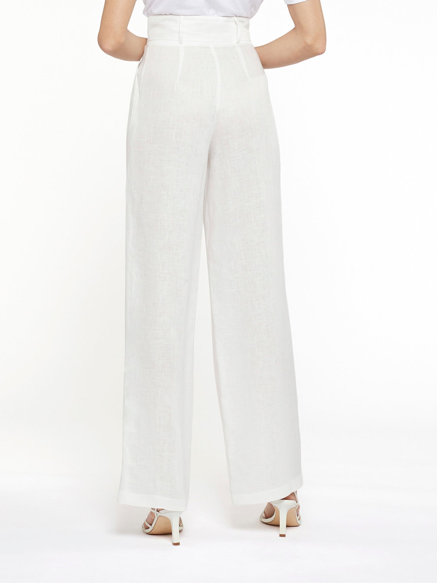 Technical linen trousers with pleats